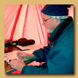 Drew McDaniel, W8MHV, participating in the 2004 Arizona ScQRPions 'Freeze Your B___ Off'