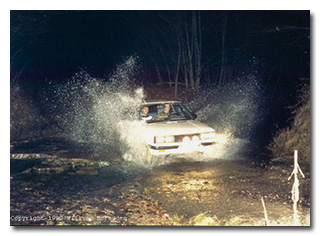 A water-crossing in an ORC event in 1986